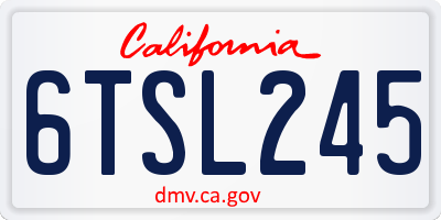 CA license plate 6TSL245