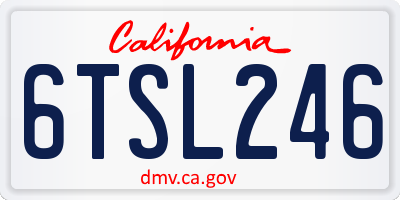 CA license plate 6TSL246
