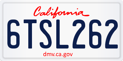 CA license plate 6TSL262