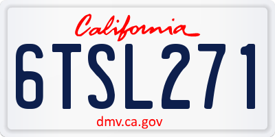CA license plate 6TSL271