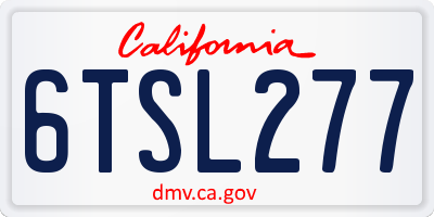 CA license plate 6TSL277