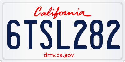 CA license plate 6TSL282