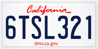 CA license plate 6TSL321