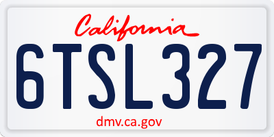 CA license plate 6TSL327