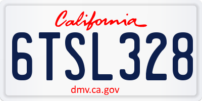 CA license plate 6TSL328