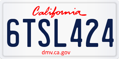 CA license plate 6TSL424