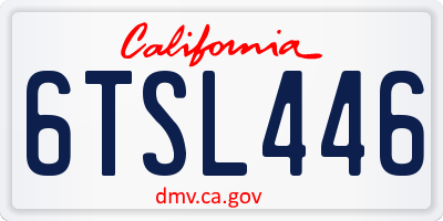 CA license plate 6TSL446