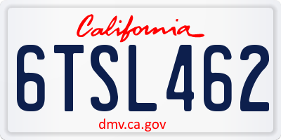 CA license plate 6TSL462