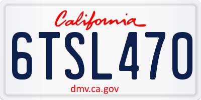 CA license plate 6TSL470