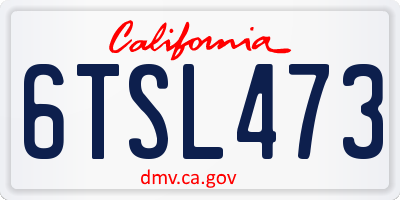 CA license plate 6TSL473