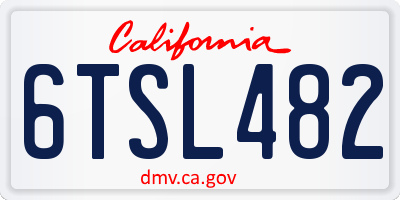 CA license plate 6TSL482