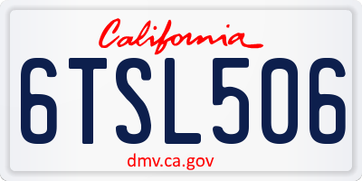 CA license plate 6TSL506
