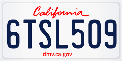 CA license plate 6TSL509