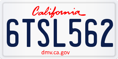 CA license plate 6TSL562