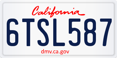 CA license plate 6TSL587