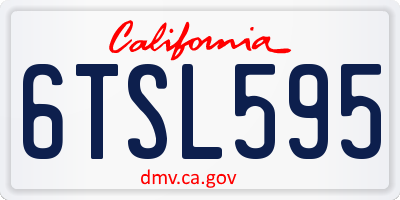 CA license plate 6TSL595