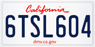CA license plate 6TSL604
