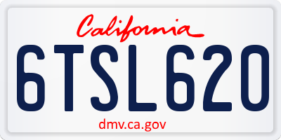 CA license plate 6TSL620