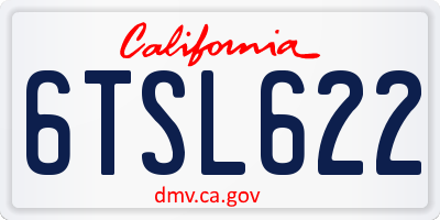 CA license plate 6TSL622
