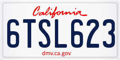 CA license plate 6TSL623