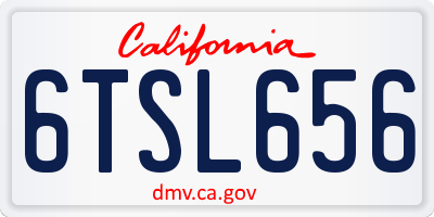 CA license plate 6TSL656