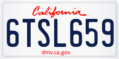 CA license plate 6TSL659
