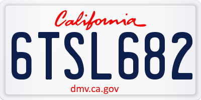 CA license plate 6TSL682