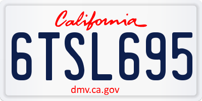 CA license plate 6TSL695