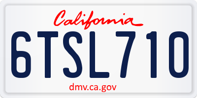 CA license plate 6TSL710