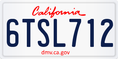 CA license plate 6TSL712