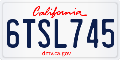 CA license plate 6TSL745