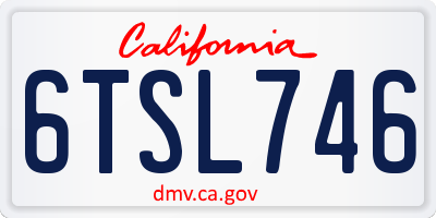 CA license plate 6TSL746