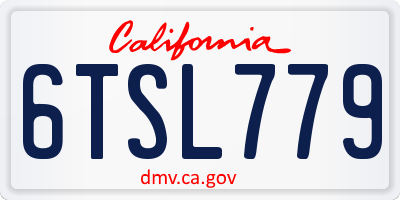 CA license plate 6TSL779