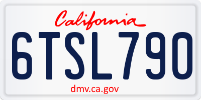 CA license plate 6TSL790
