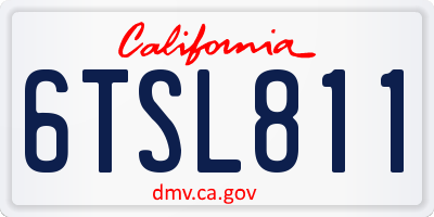 CA license plate 6TSL811