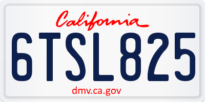 CA license plate 6TSL825