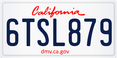 CA license plate 6TSL879