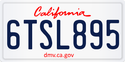 CA license plate 6TSL895