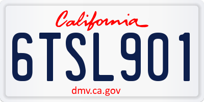 CA license plate 6TSL901