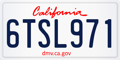 CA license plate 6TSL971