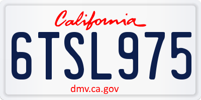 CA license plate 6TSL975