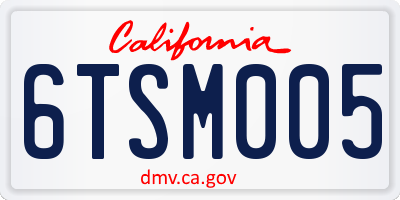 CA license plate 6TSM005