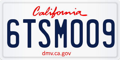 CA license plate 6TSM009