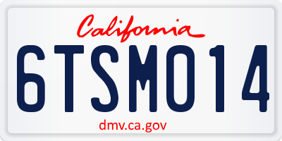 CA license plate 6TSM014