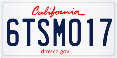CA license plate 6TSM017