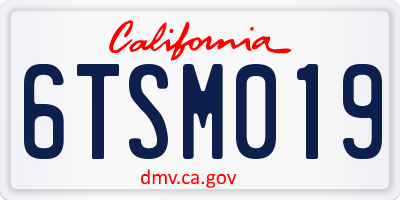 CA license plate 6TSM019