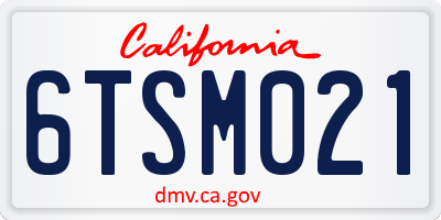 CA license plate 6TSM021