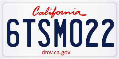 CA license plate 6TSM022