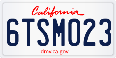 CA license plate 6TSM023