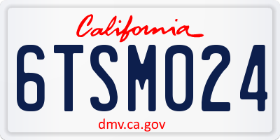CA license plate 6TSM024